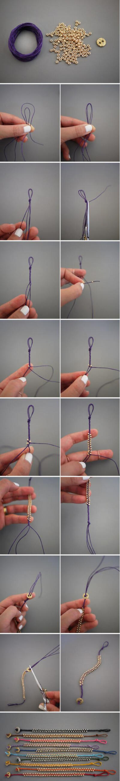 自己编手绳什么的我最喜欢了。这个不难哦。很好看。【阿团丸子】