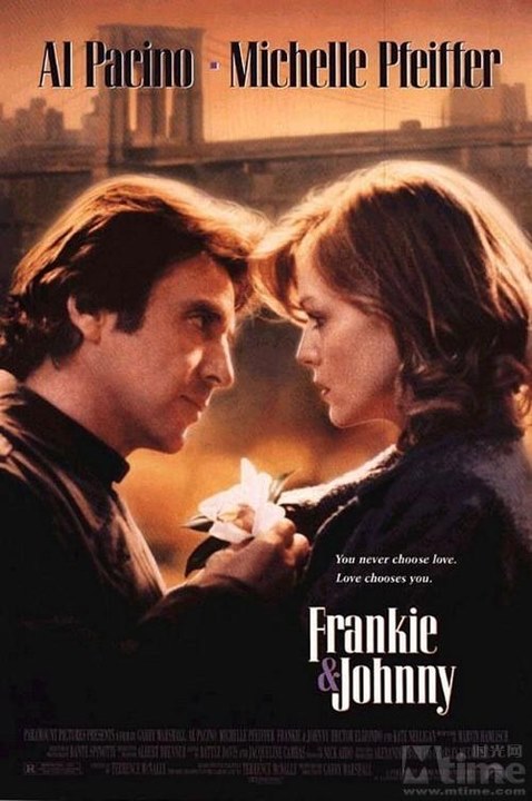 中文片名 弗兰基与约翰尼 原片名 Frankie and Johnny 更多中文片名 现代爱情故事 性，爱情，汉堡包 导演 加里·马歇尔 演员 阿尔·帕西诺 米歇尔·菲佛 影片类型 爱情 / 剧情 / 喜剧 片长 118 min 国家/地区 美国 对白语言 英语 个人评价 我们都是平凡人中的无名小卒 我们都有自己的理想追求 我们都无法阻止爱的脚步 不仅仅是一部爱情片儿吧 淡淡的感觉 有着生活的味道 我们一起生活 相信我 我爱你