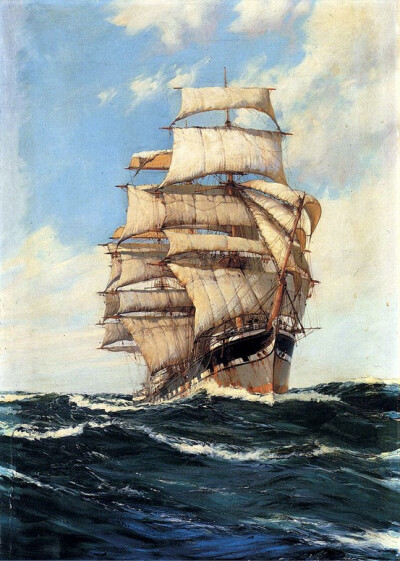 Montague Dawson -- "The Clan McFarlane On High Seas" at Art Renewal Center.