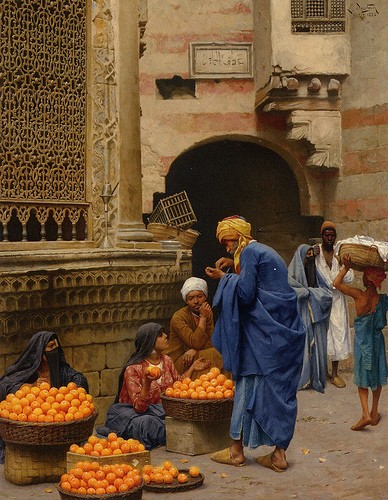 "The Orange Sellers, Cairo" -- Ludwig Deutsch.