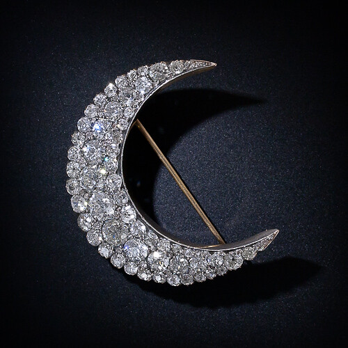 Late Victorian Diamond Crescent Brooch