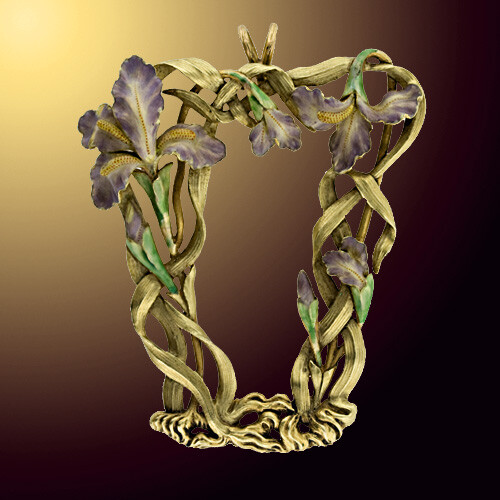 French whiplash iris Brooch