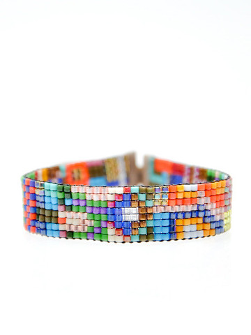 Thin Beaded Bracelet in Havana