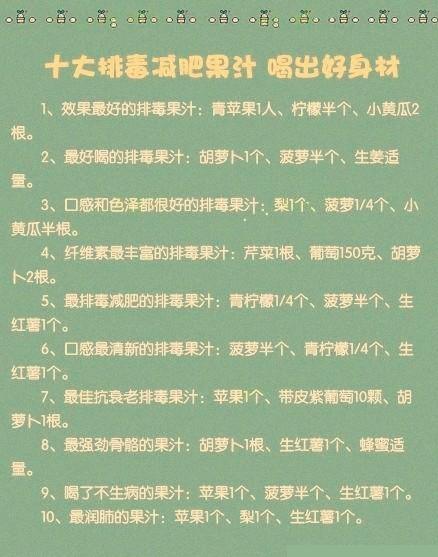 十大排毒减肥果汁~~快来试试吧