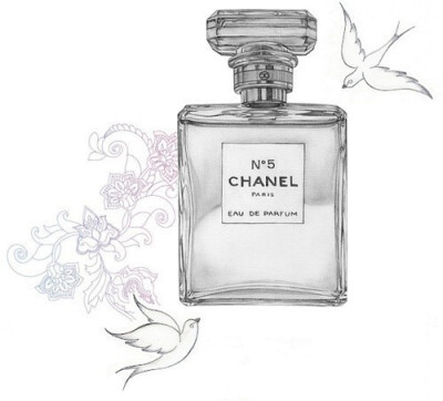 【我只穿 NO. 5 睡觉一一玛丽莲梦露】 Chanel NO. 5 香水手绘