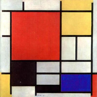 “Composition with Red, Yellow, Blue, and Black” (1921)