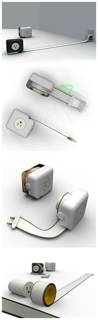 像卷尺一样的插座，很方便，设计师的创意