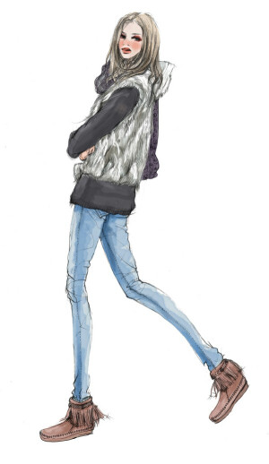 【控首饰】 xunxun-missy 手绘冬季时装插画