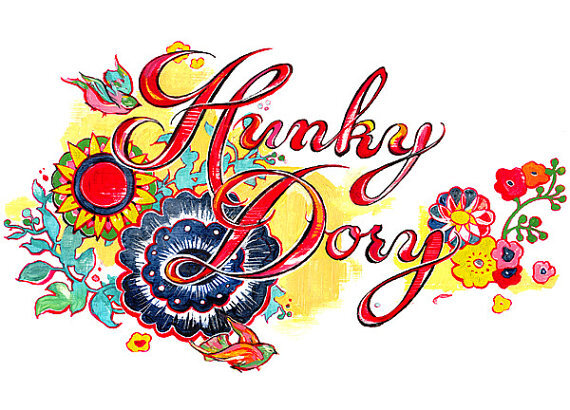 Hunky Dory, hand lettering giclee print