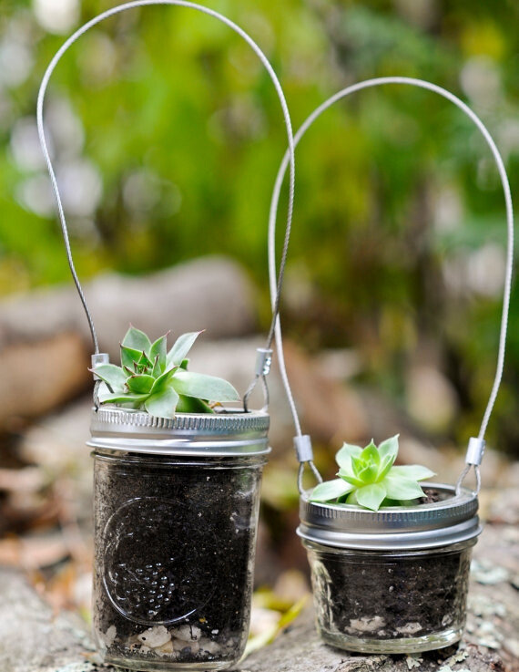 succulent mason jar hangers. $12.00 on etsy!