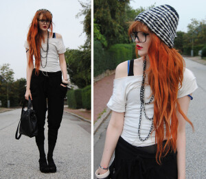 Cosette Munch，20岁，来自斯德哥尔摩的时尚博主，一头美丽的红色长发。擅长有些小怪诞的搭配，但又很注重细节。