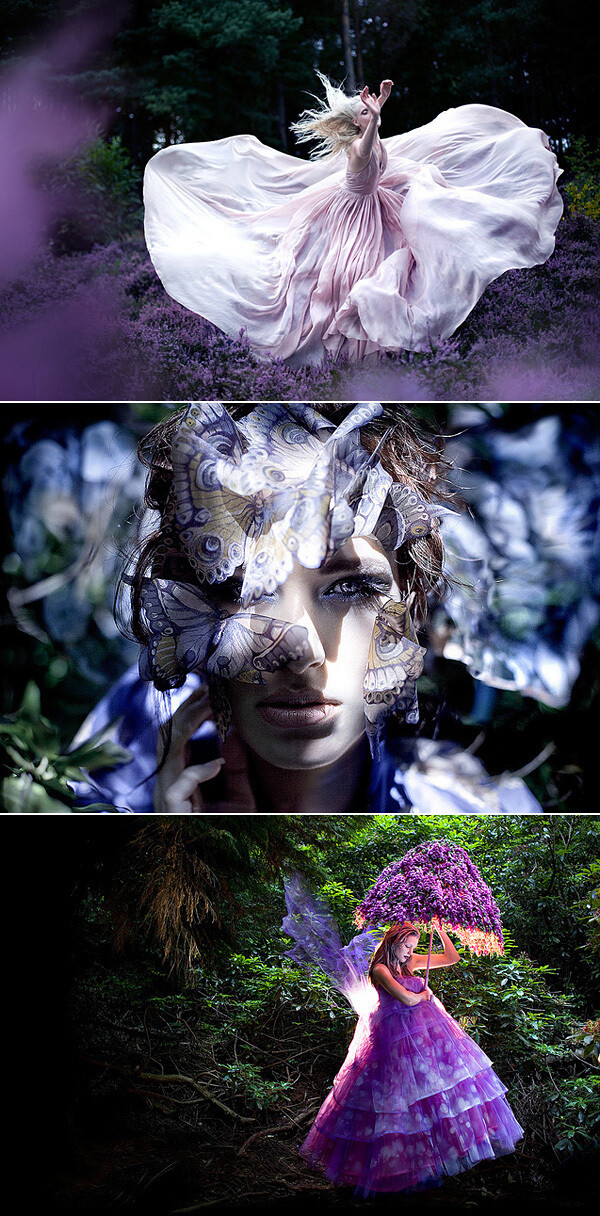 Kirsty Mitchell，英国女摄影师，出生于1976年，作品风格华丽奇幻，从事摄影之前是时装设计师，曾在Alexander McQueen及Hussein Chalayan的工作室实习，她称这两位设计师对其影响深远