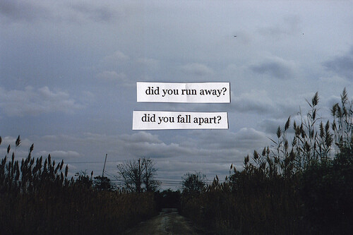 did you run away? did you fall apart?