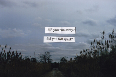 did you run away? did you fall apart?