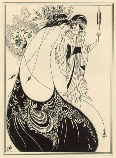 The Peacock Skirt - Aubrey Beardsley, 1893