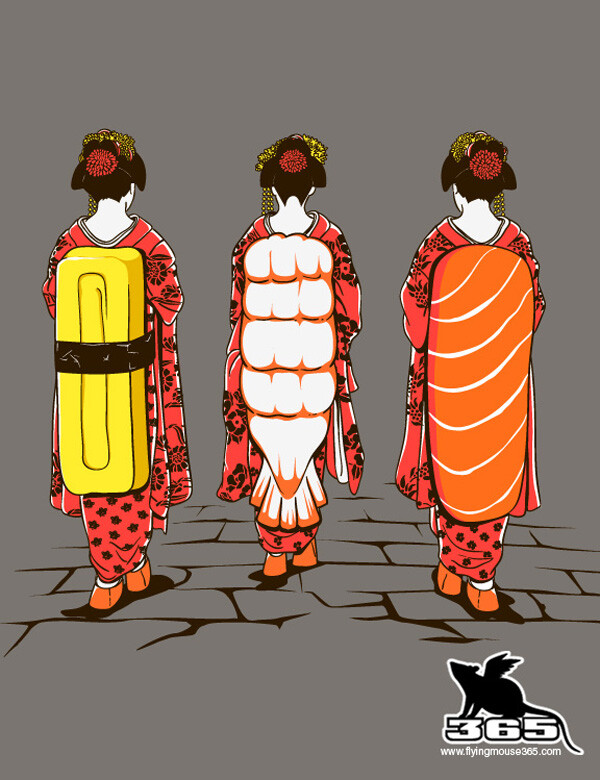 Sushi Ladies illustration Sushi Ladies 寿司女郎，很棒的拼贴