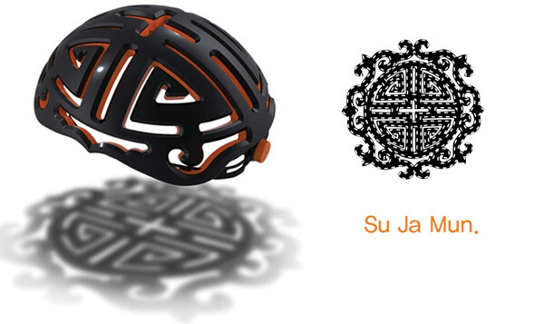 Amulet Helmet traditional Korean pattern Traditional Korea pattern meets modern sports gear 韩国的头盔设计