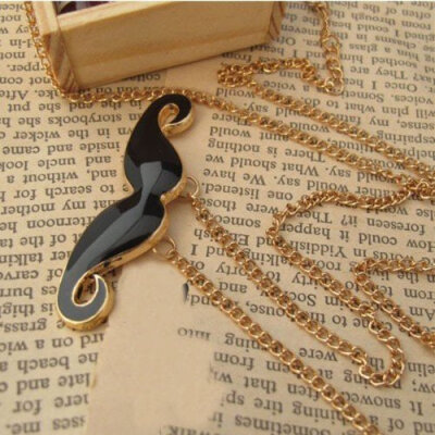 Vintage Alloy Moustache Handlebar Cosplay Mustache Long Necklace Pendant Chain 15 Pcs/lot Free Shipping