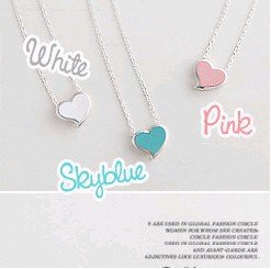 Min.order is $15 (mix order) Mixed wholesale fashion sweet peach heart necklace 3 colors KX0034188