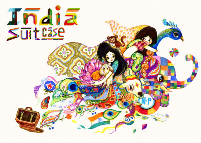  2011年 糖果猫猫个人印度插画及摄影艺术巡回展览“India suitcase”