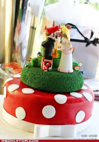 超级玛丽与他的公主 #婚礼蛋糕#