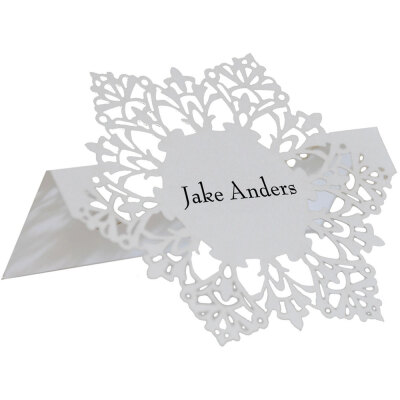 snowflake place card.planning a winter wedding?