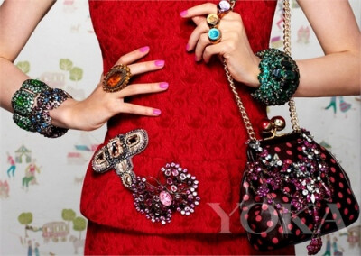 bracelets, butterfly brooch and necklace with pink gems