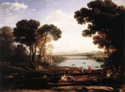 Claude Lorrain, Landscape with Dancing Figures, 1648 洛兰，“如画”