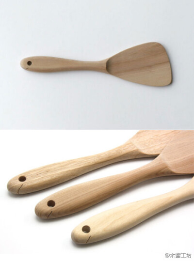 『Fish-shaped wooden spatula』为儿童准备的鱼形木勺，乍看很普通，细看很有趣，日本木工井上寛之制作。