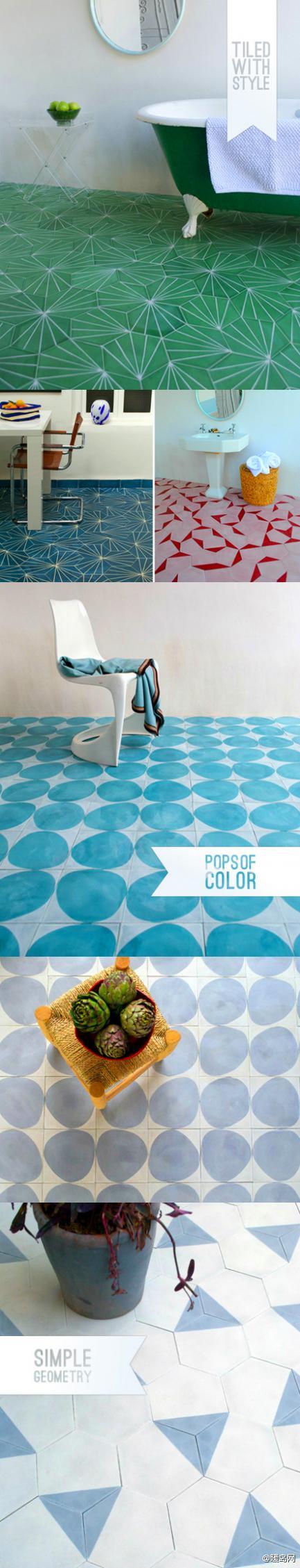 斯德哥尔摩设计团队 Claesson Soivisto Rune的瓷砖有些像蒲公英，有些像鹅卵石，相信能为浴室增添不少色彩。