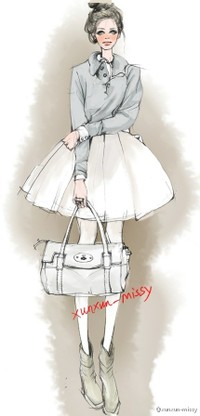 手绘时装插画，这是我的菜啊啊啊啊，太爱了