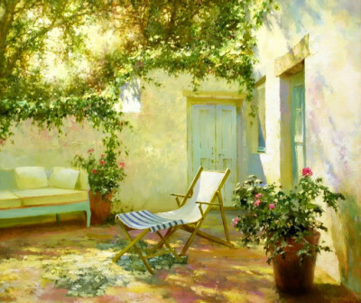 夏日午后的阳光，躺在院子里的椅子上乘凉，看会书，喝杯茶或者品杯咖啡，小惬意，田园生活也不过如此，再舒服不过了。