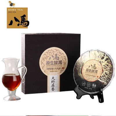 八马茶业 新品 熟饼黑茶 特级 普洱 天野原香 野樟 357g