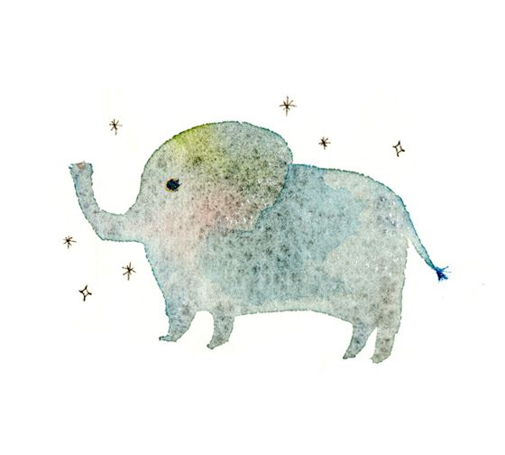 this magical elephant is glittery MASUKO JO的插画