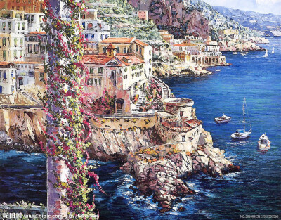 写实的唯美欧洲风景油画