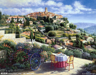 写实的唯美欧洲风景油画