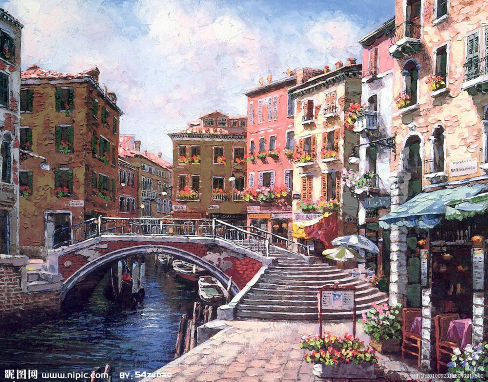 写实的唯美欧洲风景油画