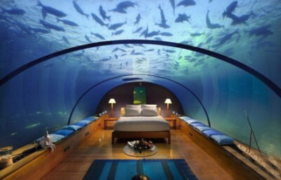 马尔代夫的水下卧室，梦幻了