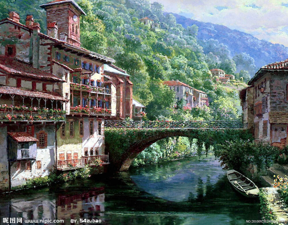 写实的唯美欧洲风景油画
