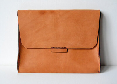 Handstitched Tan Leather iPad Case / Sleeve