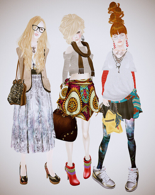 【控首饰】混搭，森女，文艺范，清新学院派，复古，街头，轻摇滚.....各种风格混搭手绘插画，实用的穿衣教材 。