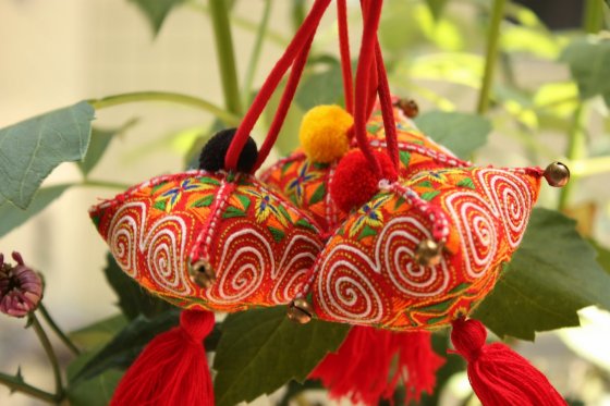 铃铛四角包流苏钥匙扣