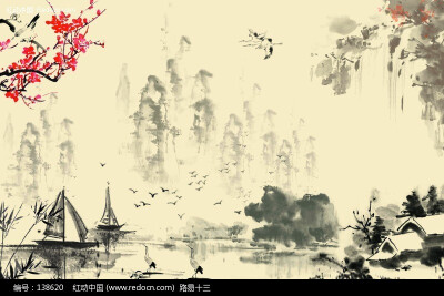 水墨水乡画 [PSD] http://sucai.redocn.com/psd/2010-03-03/138620.html