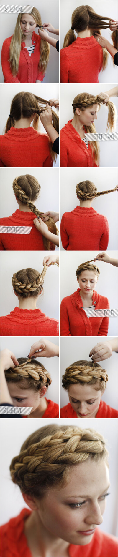 How to halo braid 花环式盘发http://www.weddingchicks.com/2012/03/27/how-to-halo-braid/