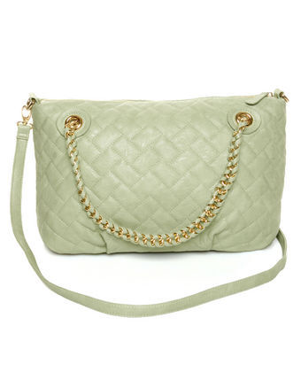 We Quilt This City Mint Green Handbag