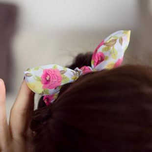 甜美花朵兔子耳朵蝴蝶结发圈发绳头饰