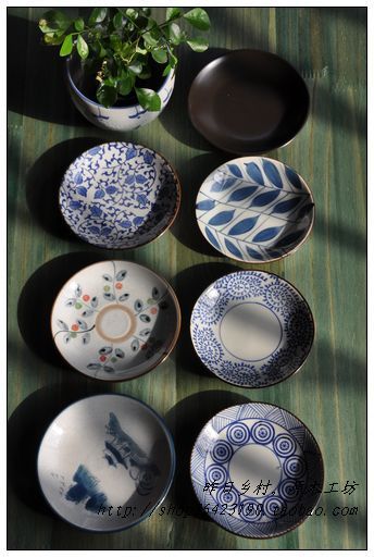 青花瓷 外贸陶瓷 和风 日式餐具 碎花瓷碟 酱油碟 味碟