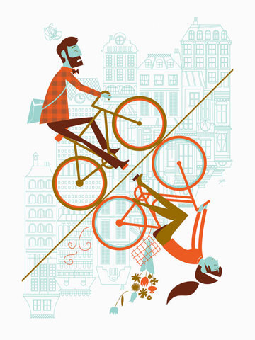 Uphill Downhill ARTCRANK Poster by AlbertandMarie on Etsy