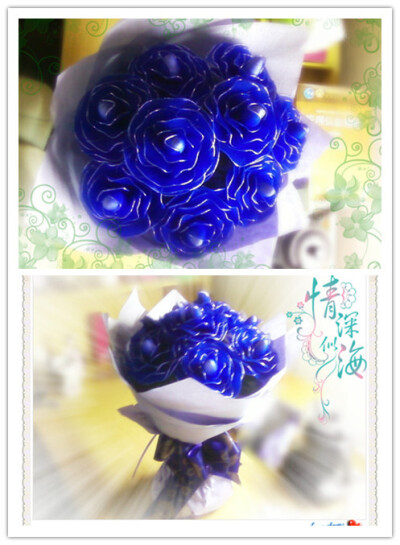 深邃的蓝色玫瑰——丝网花~
