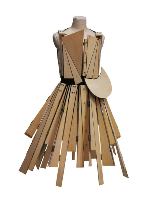 Yohji Yamamoto- wooden waistcoat and skirt, aw91-92